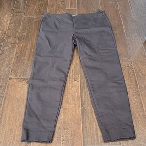 St. John Dark Brown Cropped Tailored Ankle Pants